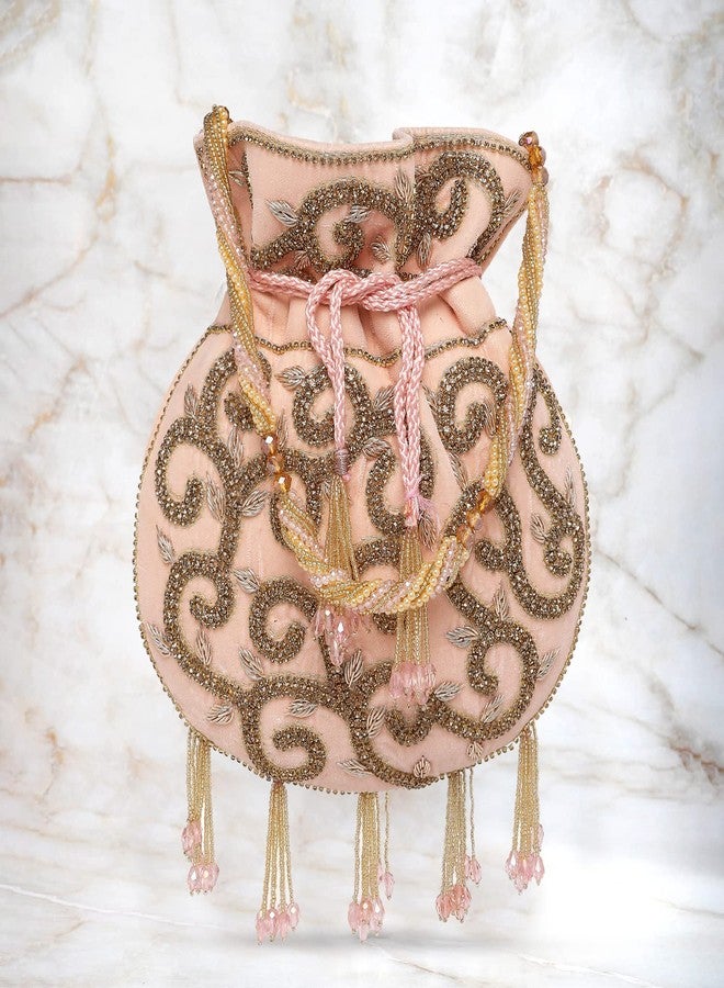Peora Potli Bags for Women Evening Bag Clutch Ethnic Bride Purse with Drawstring (P61PCH) - Image 5
